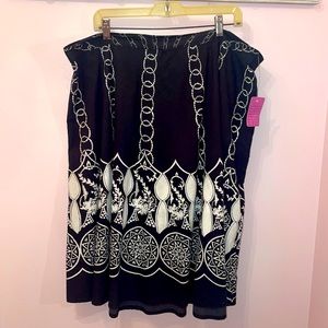 Plus Sized Studio West Print Mid Length Circle Skirt